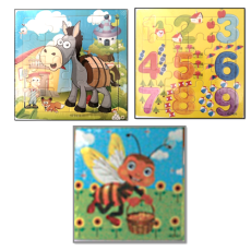 16 Piece Wooden Tray Puzzles - Assorted
